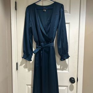Taylor Deep Slate Blue Wrap Dress